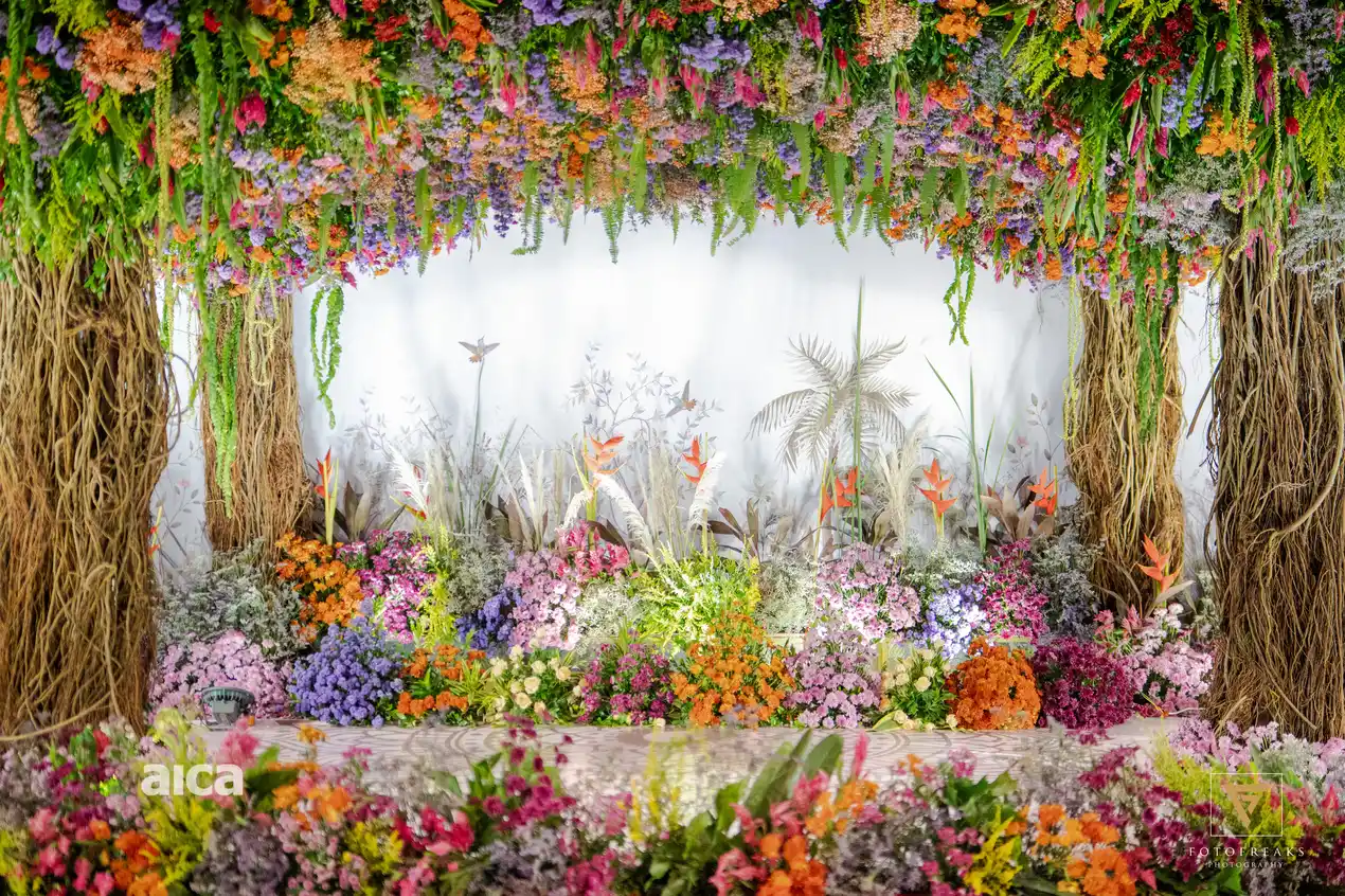 Ananta Vaishnavam Engagement Floral Backdrop